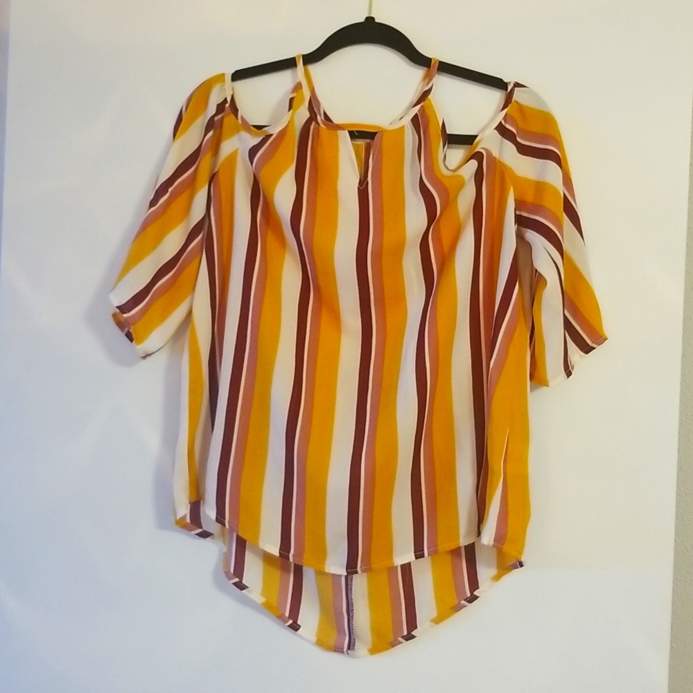 Wishful Park Cold Shoulder Blouse Size Small